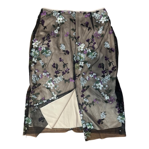 Vince Begonia Sequined Overlay Midi Skirt. Sz: 8 - Picture 7 of 11